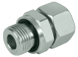 Straight male union with 24° DKO swivel GES/O/ED (metric)