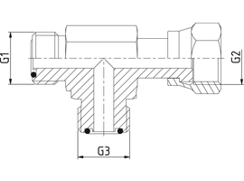 Einstellbarer L-Stutzen ORFS-ORFS-ORFS