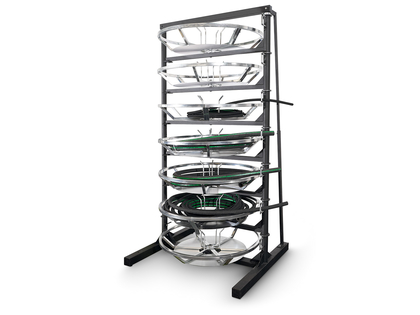 Horizontal hose reel with 7 reel plates, manual